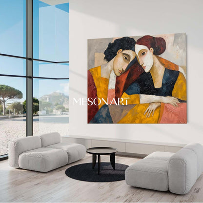 Contemporary Abstract Art Oil Painting Framed Canvas Living Room Shop