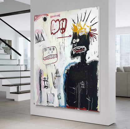 Basquiat Graffiti Abstract Art for Sale Black and White Graffiti Abstract Canvas Wall Art Decor