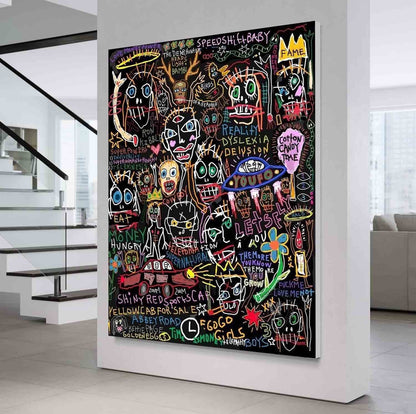 Funny abstract graffiti abstract art abstract line graffiti painting funny graffiti wall art decor