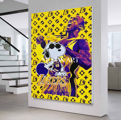 Kobe Bryant Portrait Pop Art Canvas Art Kobe Bryant Portrait Pop Cartoon Abstract Wall Decor Painting For Sale