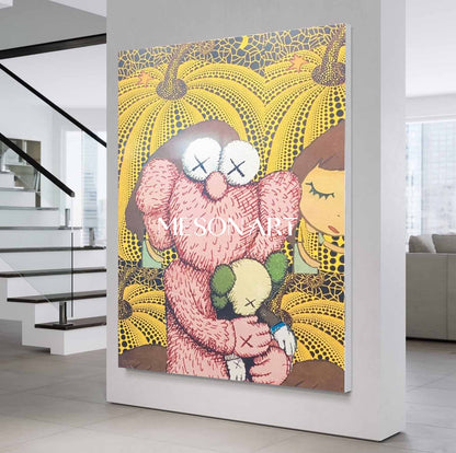 KAWS Pop Art KAWS and Yayoi Kusama Canvas Wall Art Art for Sale KAWS Paintings