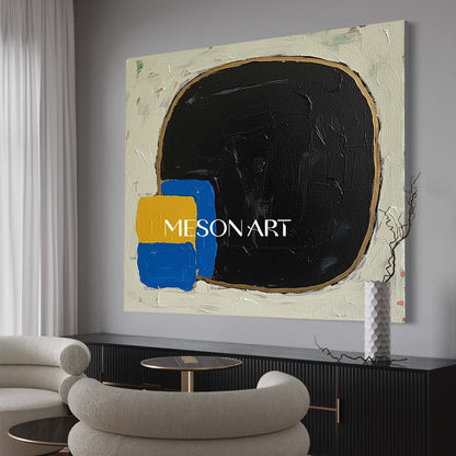 Black Abstract Geometric  Framed Canvas Dining Room Wall Art Decor Buy