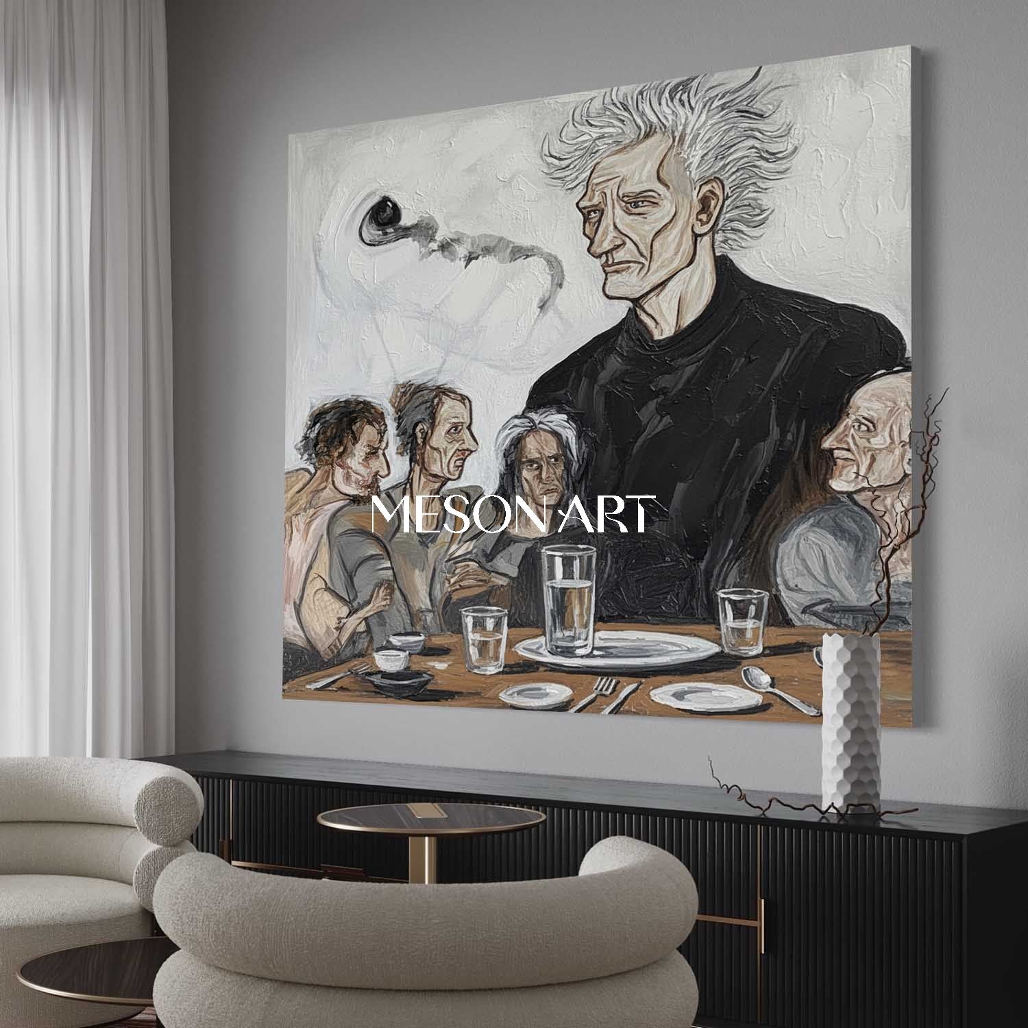 Modern Expressionist Portrait Art Handmade Painting Living Room Canvas