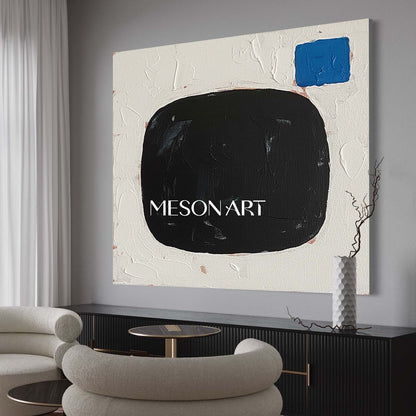 Buy Black Minimalist Abstract Oil Painting Canvas Dining Room Wall Art