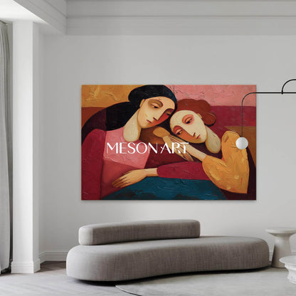 Warm Contemporary Impasto Painting Framed Bedroom Decor Buy Online