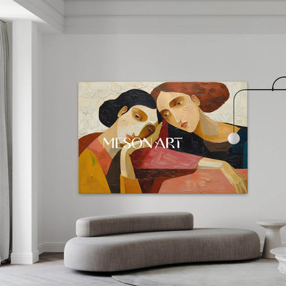 Large Modern Textured Emotional Canvas Bedroom Expressionist Art