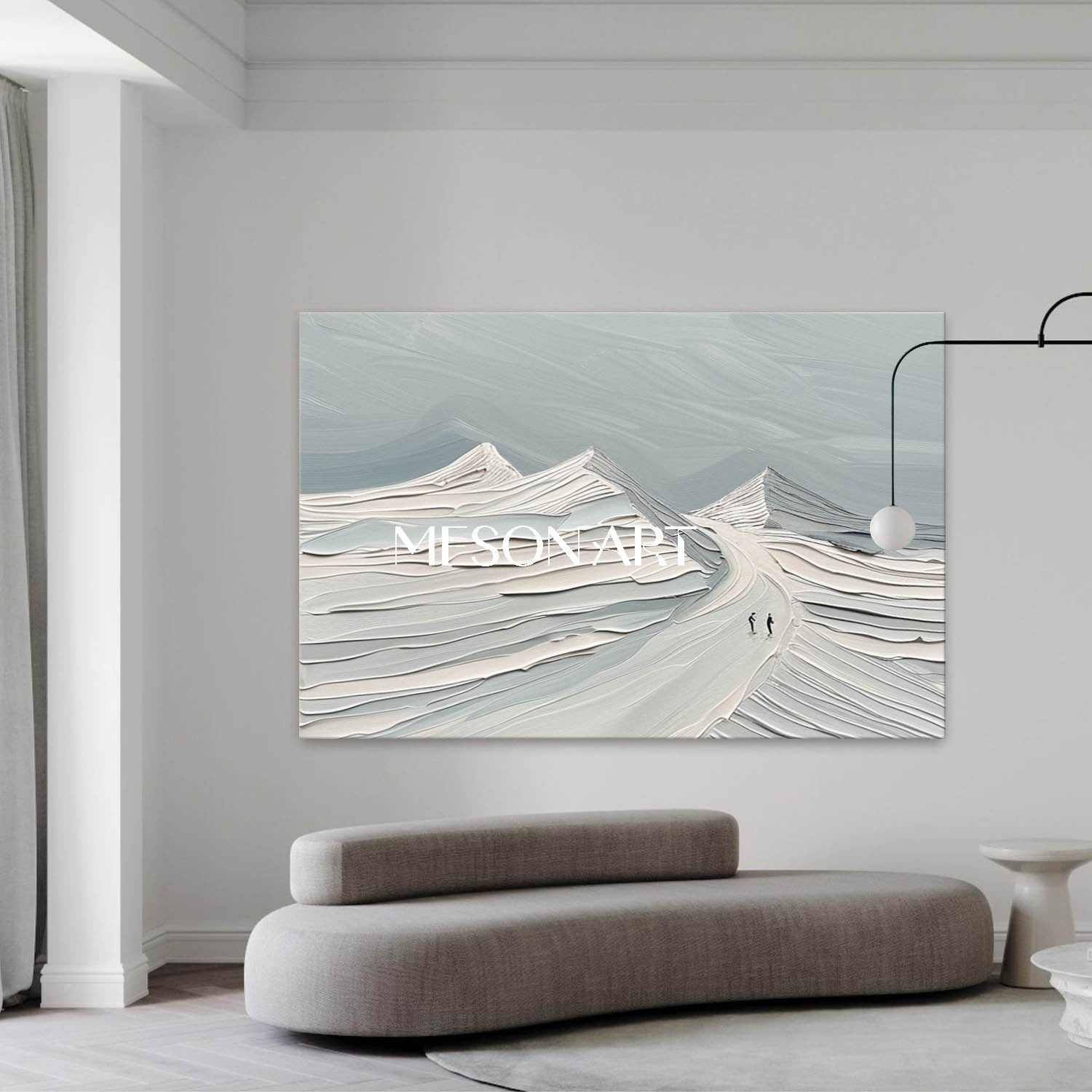 Winter Abstract Wall Art Impasto Snow Scene Painting Entryway Canvas