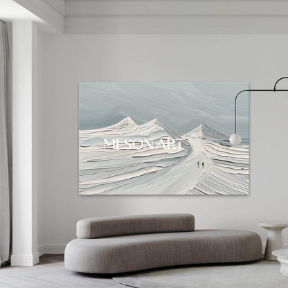 Winter Abstract Wall Art Impasto Snow Scene Painting Entryway Canvas