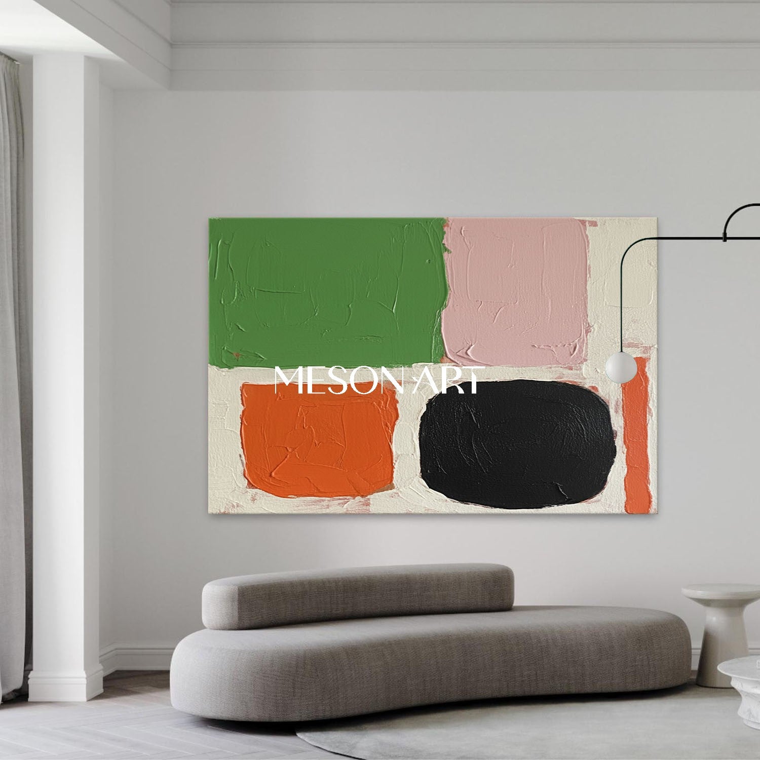 Vibrant Color Blocks Abstract Canvas Entryway Modern Wall Art Decor