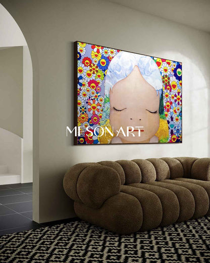 Yayoi Kusama Pop Art Canvas Art Yayoi Kusama Pop Cartoon Abstract Wall Decor Paintings for Sale