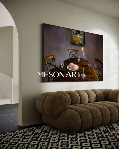 Modern Hyperrealism Table Painting Hyperrealism Still Life Canvas Art Restaurant Wall Art Decoration