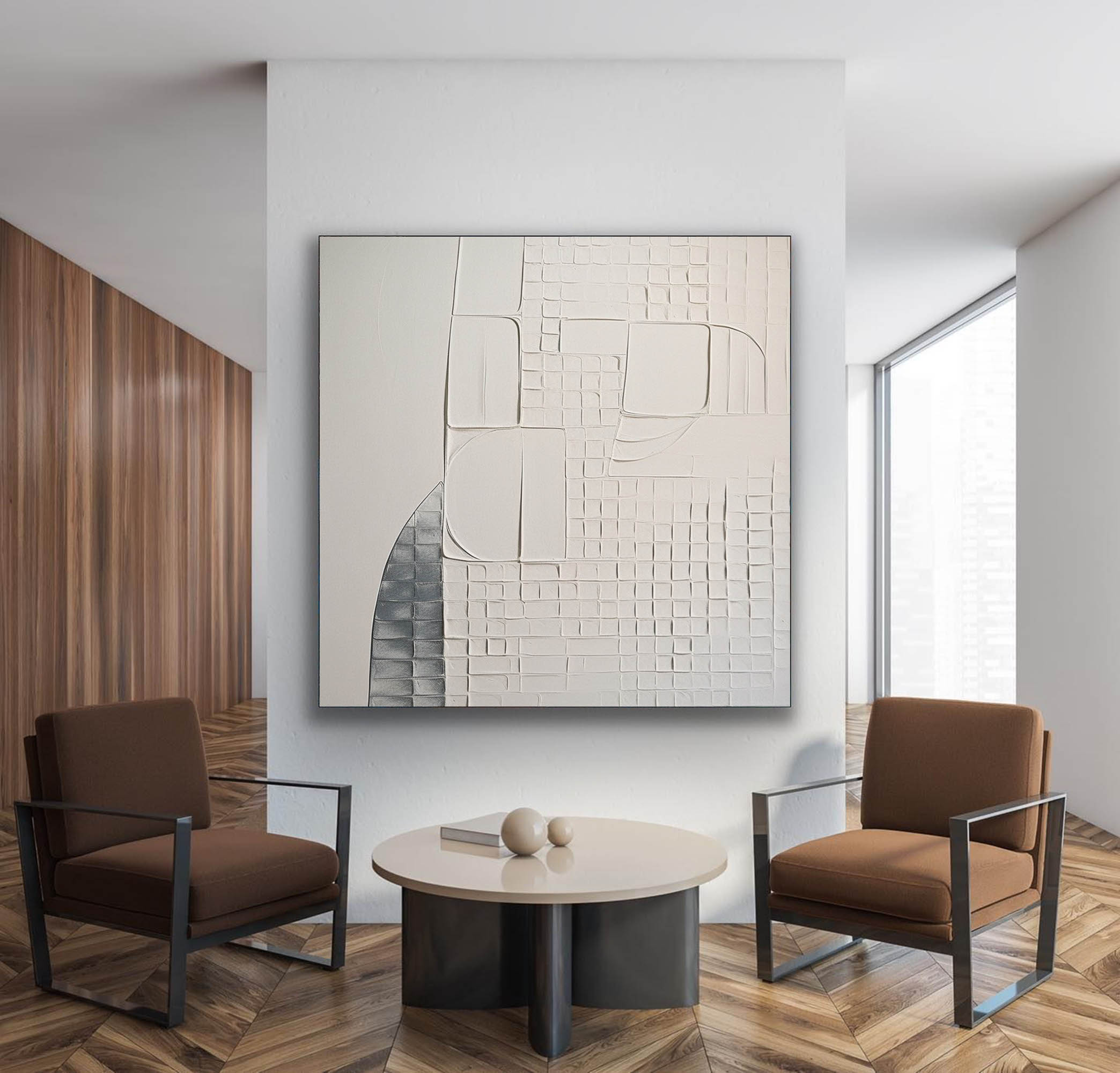 3D White Abstract Texture Art White Minimalist Wall Art Plaster Abstract Canvas Art Texture Wall Art