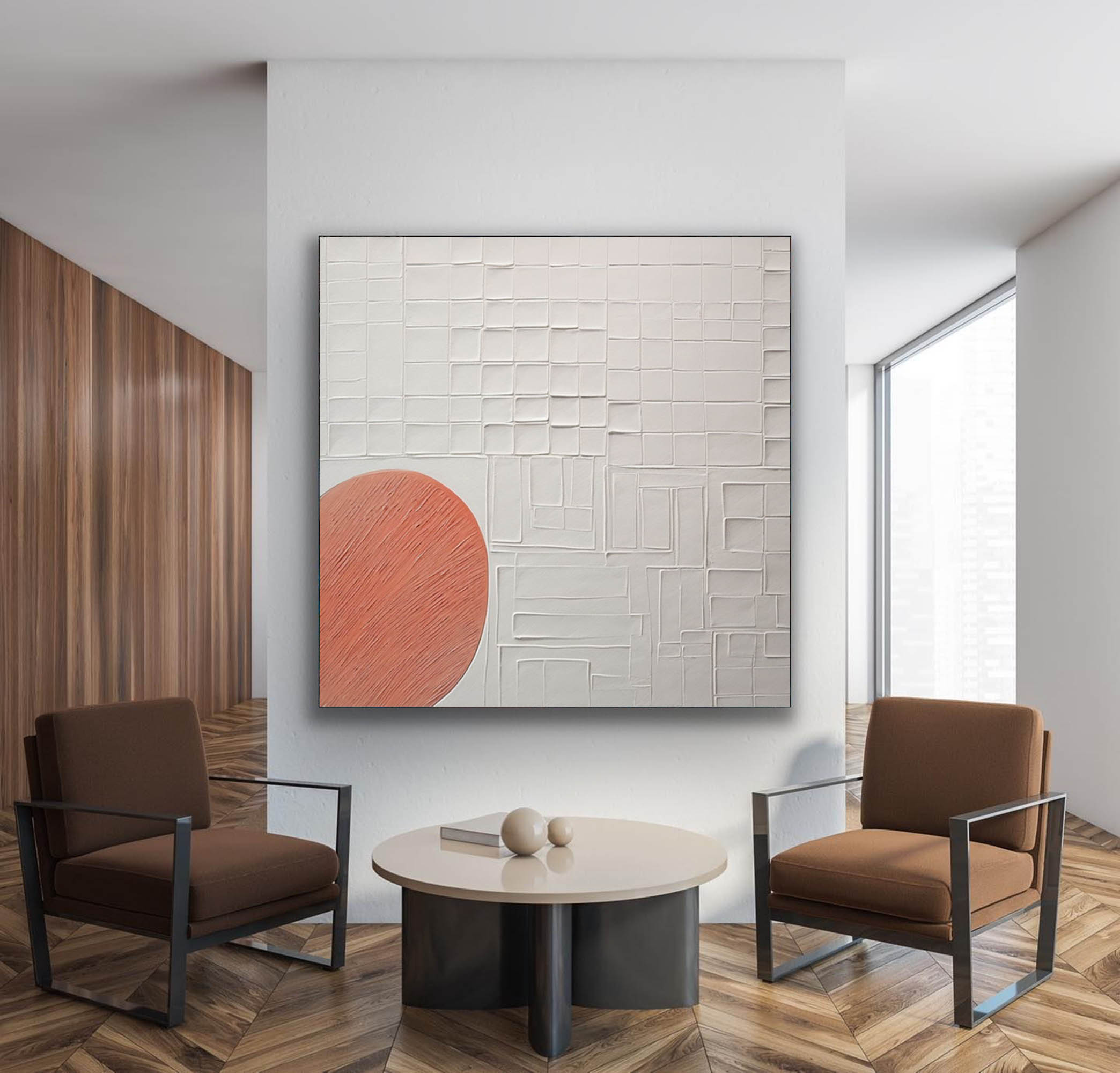 White 3D Textured Wall Painting White Canvas Minimalist Wall Art White Plaster Abstract Art Canvas