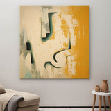 Large Beige and Orange Minimalistic Wall Painting Beige and Orange Texture Abstract Canvas Art