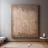 Large Brown Textured Painting Wabi-Sabi Art Canvas Brown and Beige Textured Wall Art Decor