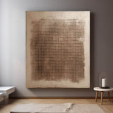 Large Brown and Beige Minimalist Textured Painting Wabi Sabi Art Brown Beige Minimalist Wall Art