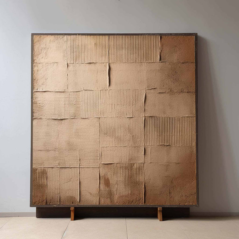 Large Brown And Beige Minimalist Wall Art Wabi Sabi Art Decoration Brown And Beige Texture Painting