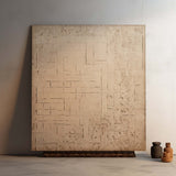 Beige Abstract Texture Painting Beige Minimalist Wall Art Wabi-Sabi Art Canvas Beige Abstract Art