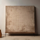Brown and Beige Minimalist Wall Art Wabi Sabi Wall Decor Beige and Brown Abstract Texture Painting