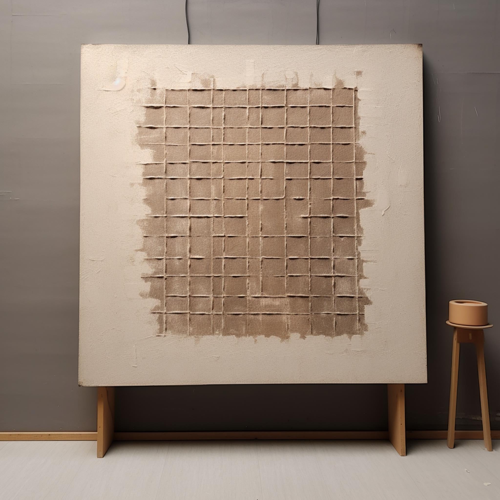 Large Beige and Brown Abstract Textured Painting Wabi-Sabi Art Beige and Brown Minimalist Wall Art
