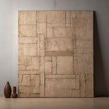 Beige and Brown Abstract Canvas Art Beige and Brown Textured Wall Painting Minimalist Wall Art Decor