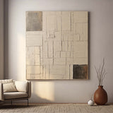 Large Beige Texture Painting Beige Abstract Minimalist Canvas Art Beige Minimalist Wall Art