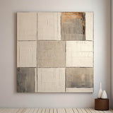 Beige and Brown Minimalist Wall Art Modern Minimalist Wall Art Wabi-Sabi Abstract Canvas Painting
