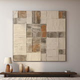 Beige and Brown Modern Minimalist Wall Art Wabi Sabi Art Decor Textured Abstract Canvas Painting