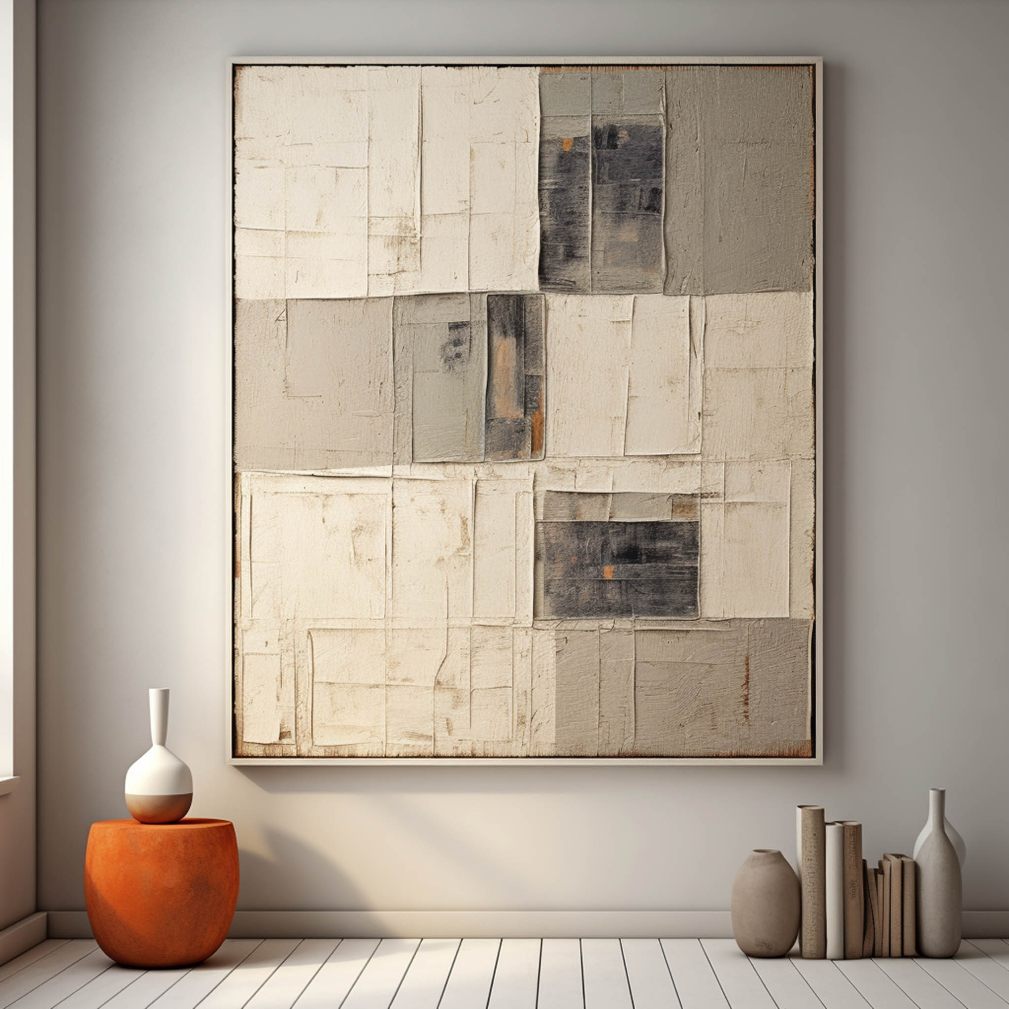 Large Brown and Beige Minimalist Wall Art Beige and Brown Abstract Art on Canvas Modern Wall Art