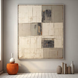Large Brown and Beige Minimalist Wall Art Beige and Brown Abstract Art on Canvas Modern Wall Art