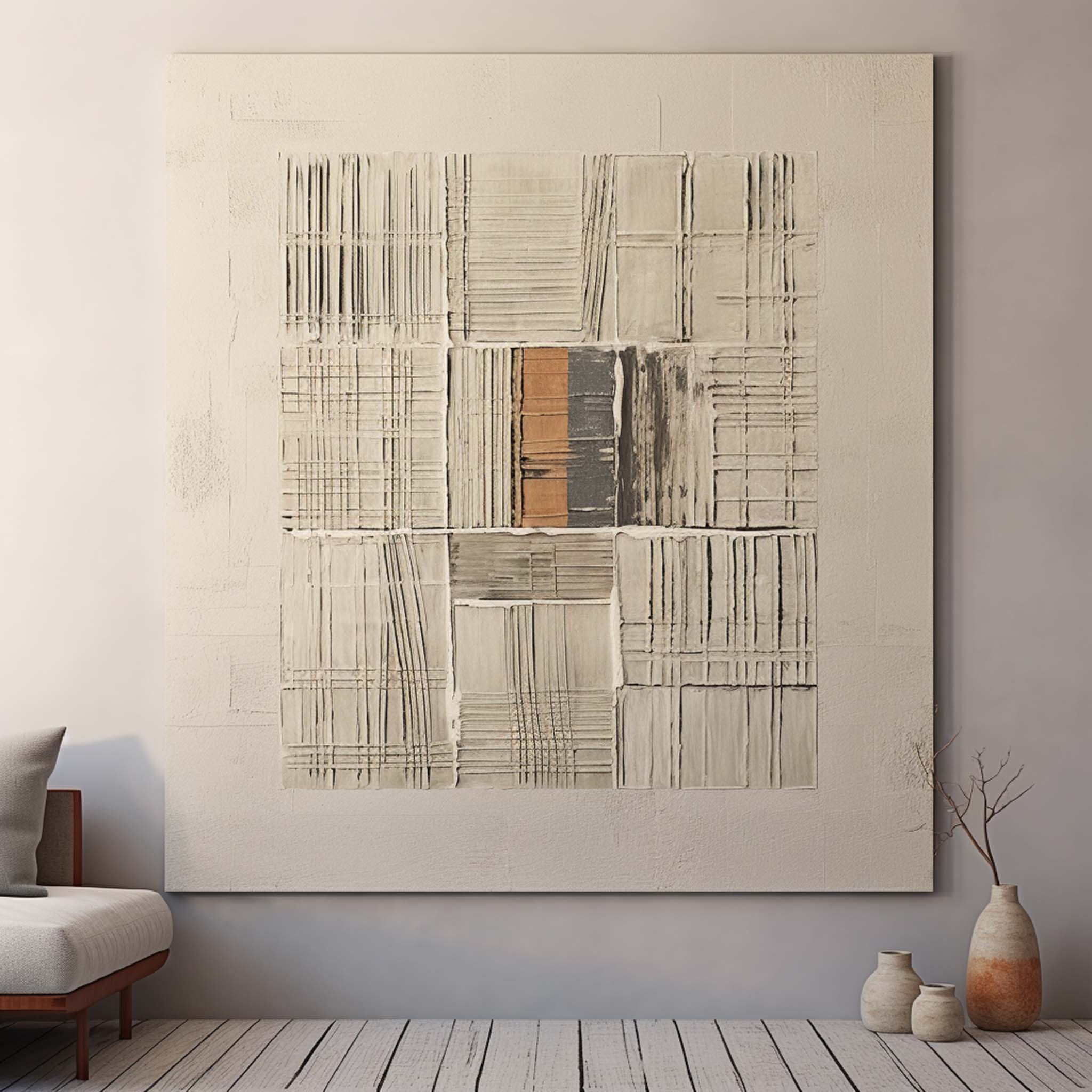 Beige Abstract Art on Canvas for Sale Beige Minimalist Wall Art Beige Abstract Texture Painting