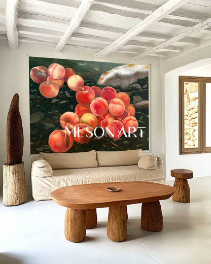 Hyperrealism Pink Peach Painting Hyperrealism Pink Peach Still Life Canvas Art Pink Peach Wall Art Decor