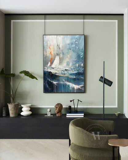 Sailing boats on the sea canvas art for sale Sailing boats on the sea landscape wall art decoration