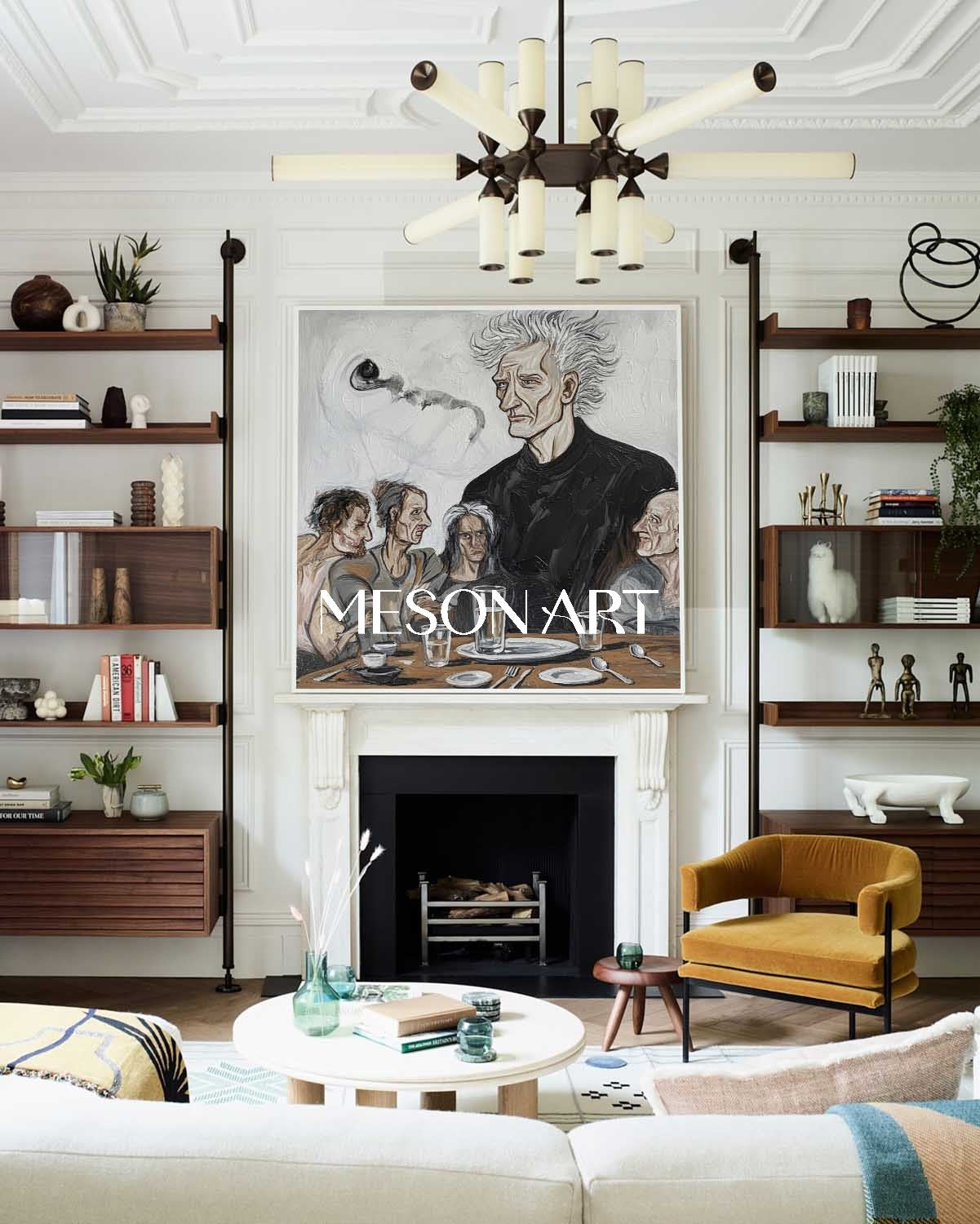 Modern Expressionist Portrait Art Handmade Painting Living Room Canvas