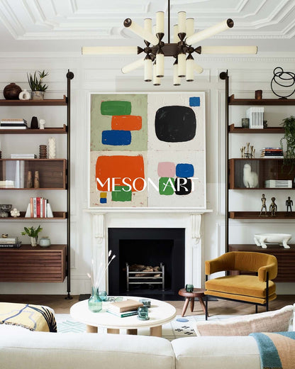 Custom Oil Painting Oversized Framed Canvas 24×24 Living Room Wall Art