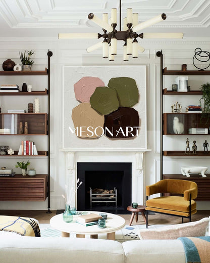 Contemporary Minimalist Abstract Geometric Hand Painted Textured Art