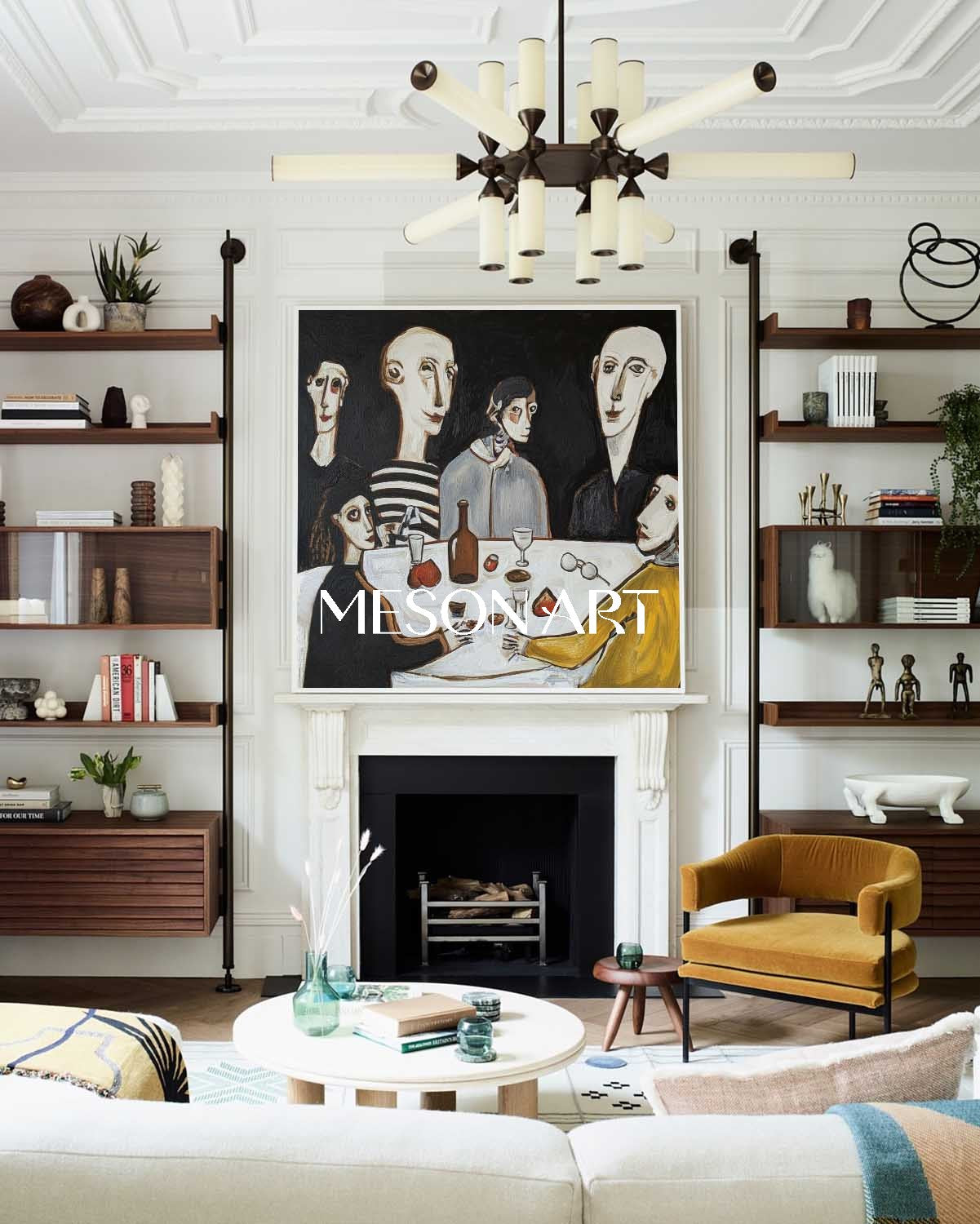 Modern Expressionist Ar Oil Painting Dining Room Wall Art Big Canvas