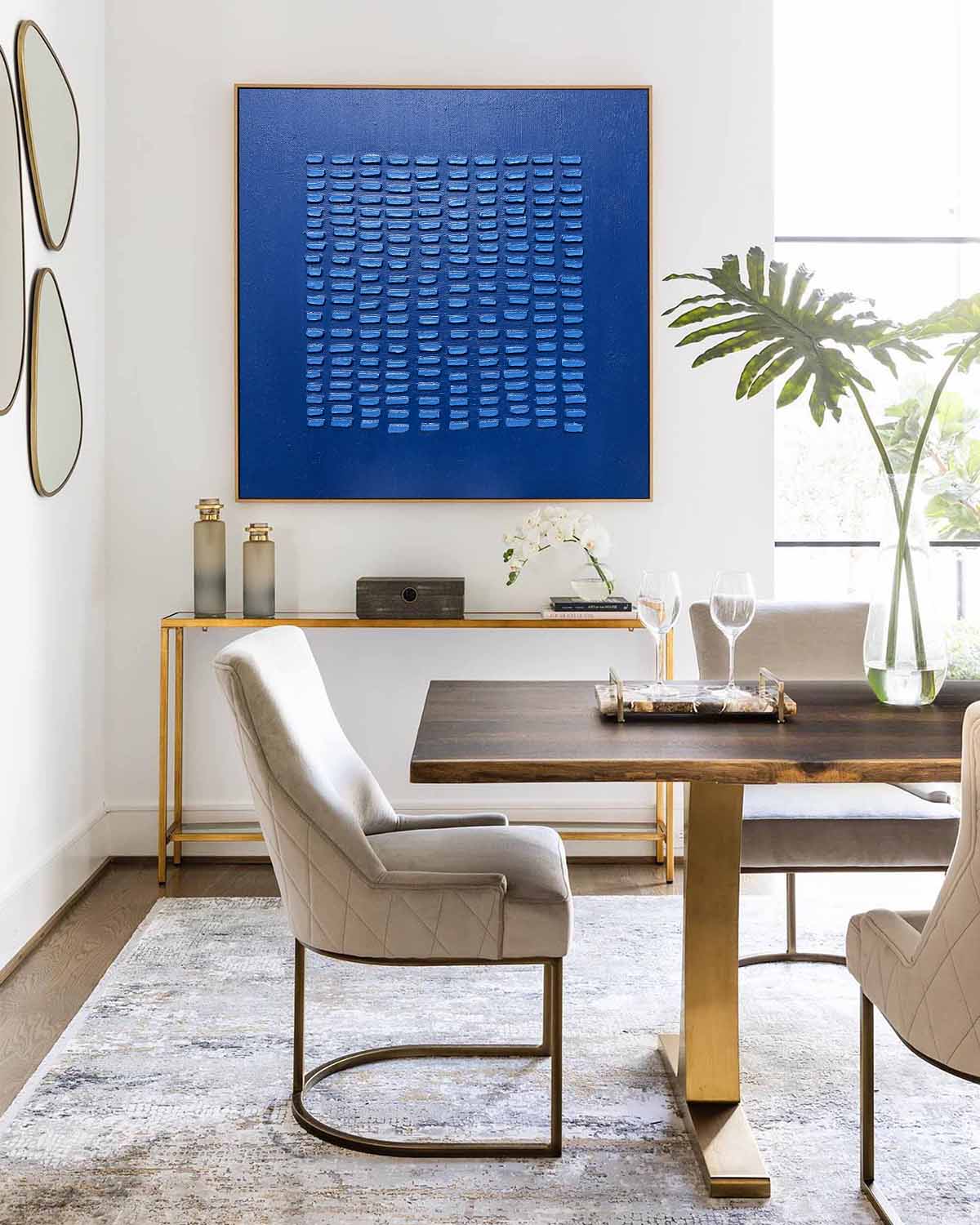 Large Blue 3D Texture Painting Blue Minimalist Wall Art Blue Abstract Canvas Art Blue Oil Painting