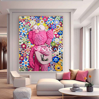 Kwas Pop Portrait Canvas Art Kwas and Haruki Murakami Pop Abstract Wall Paintings for Sale