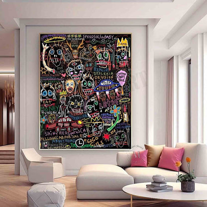Funny abstract graffiti abstract art abstract line graffiti painting funny graffiti wall art decor