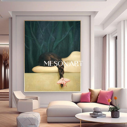 Hyperrealism Girl Portrait Painting Hyperrealism Girl Portrait Canvas Art Woman Portrait Wall Art