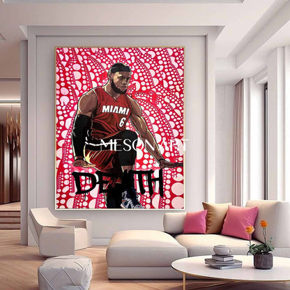 LeBron James Pop Portrait Canvas Art LeBron James Pop Portrait Wall Painting for Sale