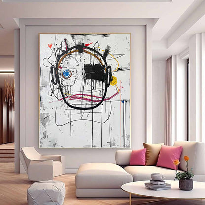 Basquiat Graffiti Abstract Canvas Wall Painting Decoration Black and White Minimalist Abstract Art Canvas