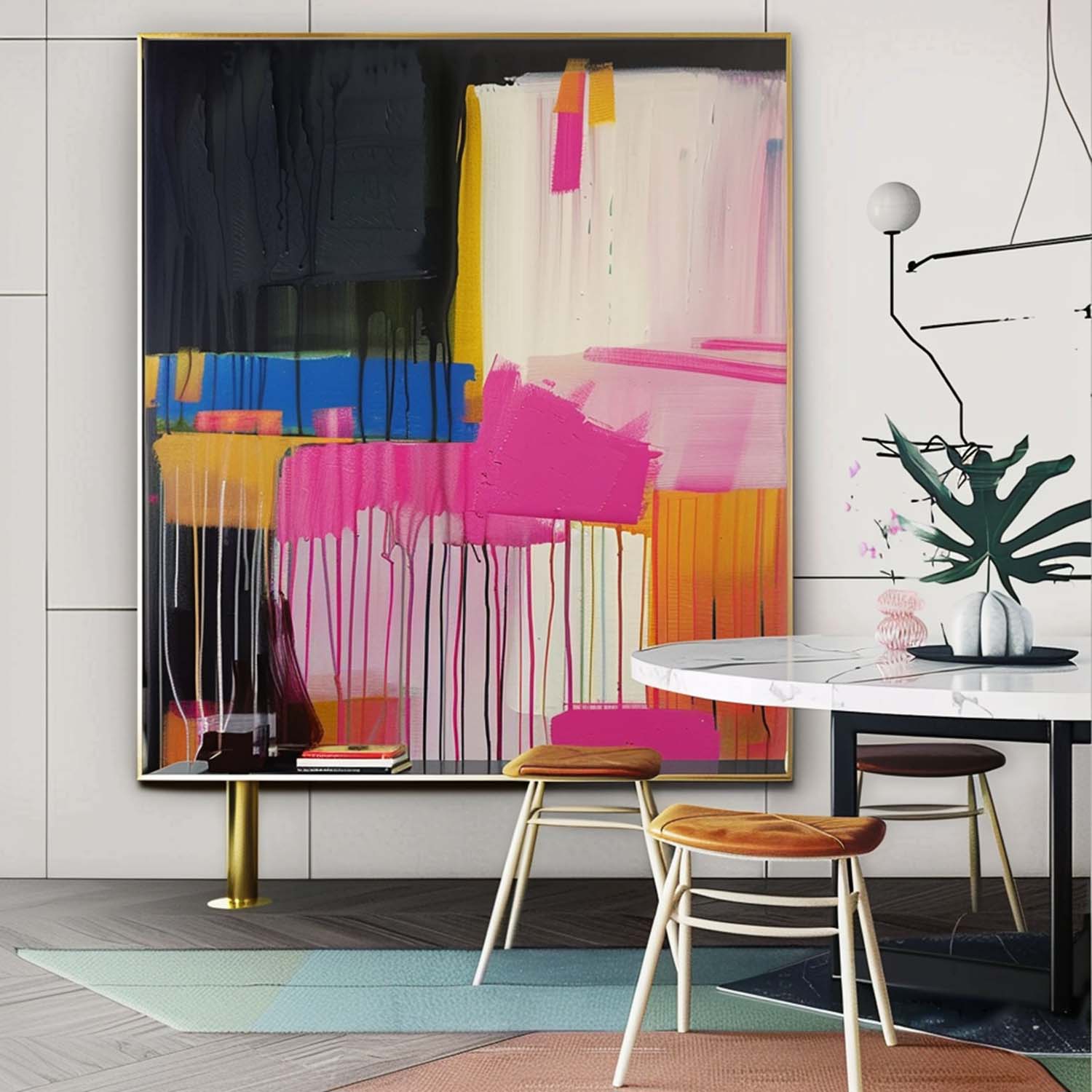 Large Colorful Abstract Oil Paintings for Sale Colorful Canvas Wall Art Palette Knife Abstract Art