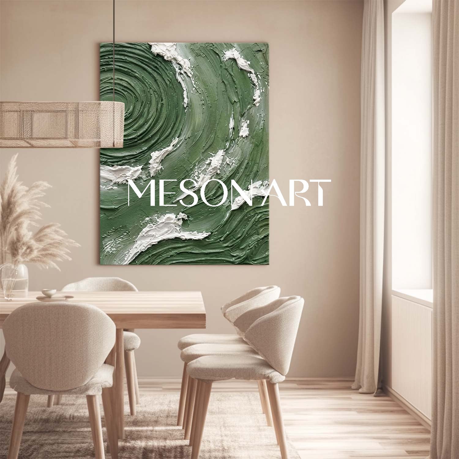 Dark Green Wall Art Emerald Green Canvas Heavy Texture Painting