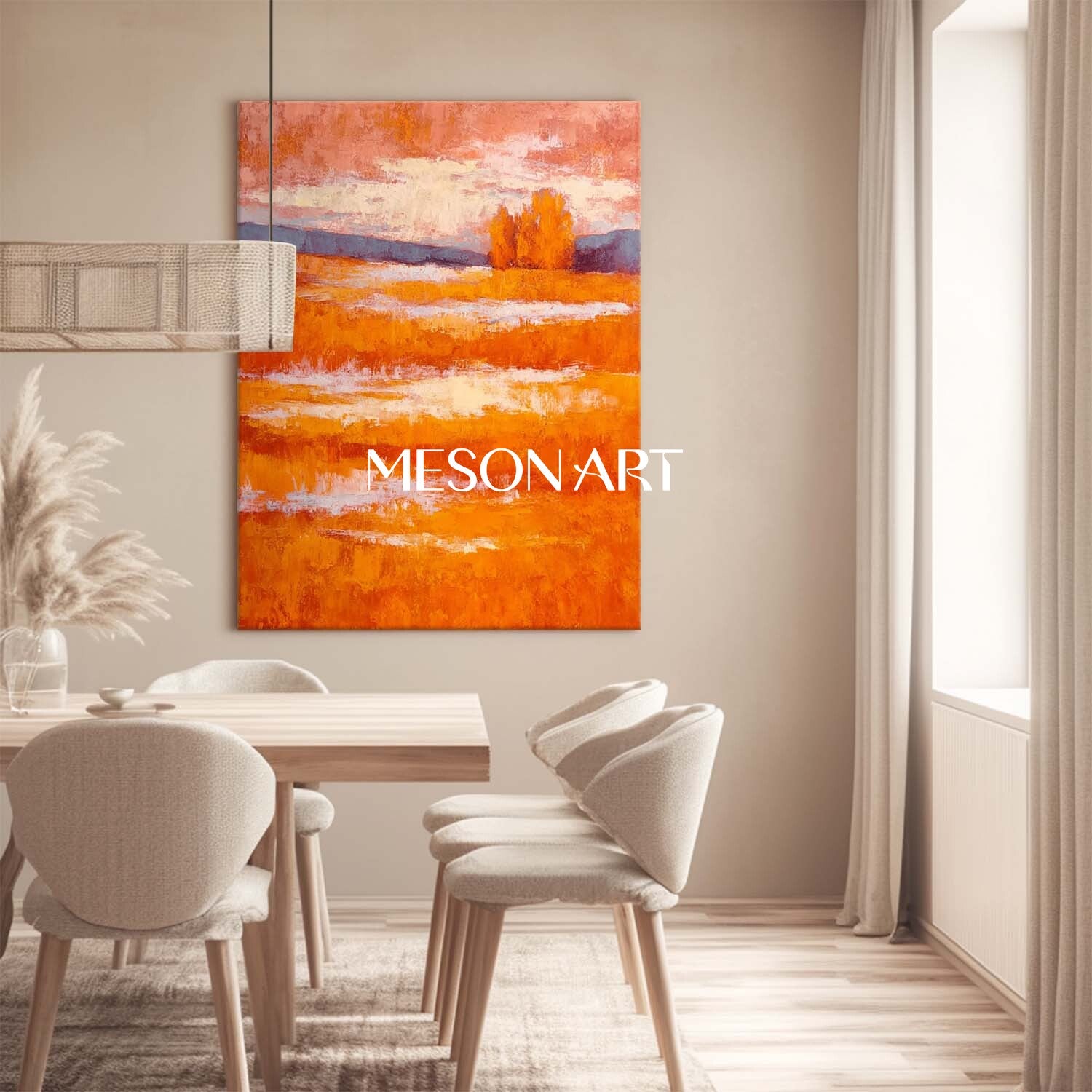 Fall Color Abstract Canvas Seasonal Wall Art for Fall Home Decor