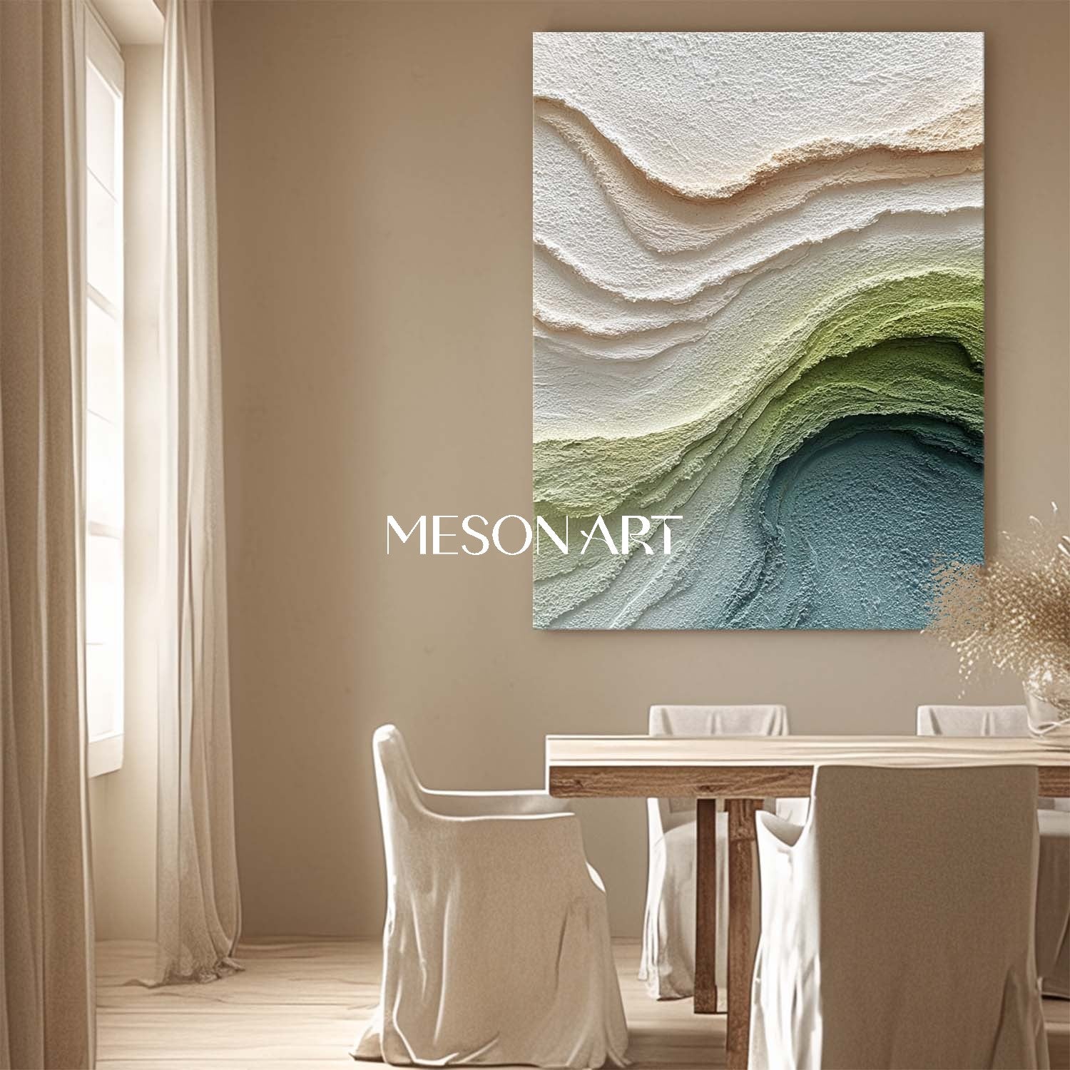 3D White Living Room Plaster Abstract Texture Canvas Wall Painting For Sale
