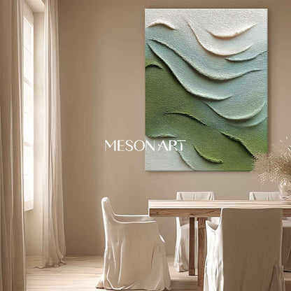 Green Abstract Texture Painting Fireplace Green Abstract Canvas Wall Art