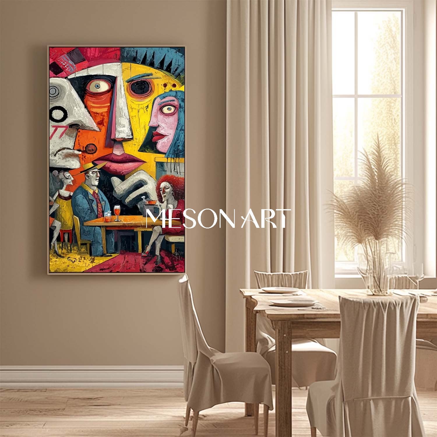 Large Pop Art Wall Art for Dining Rooms Colorful Canvas for Stylish Spaces