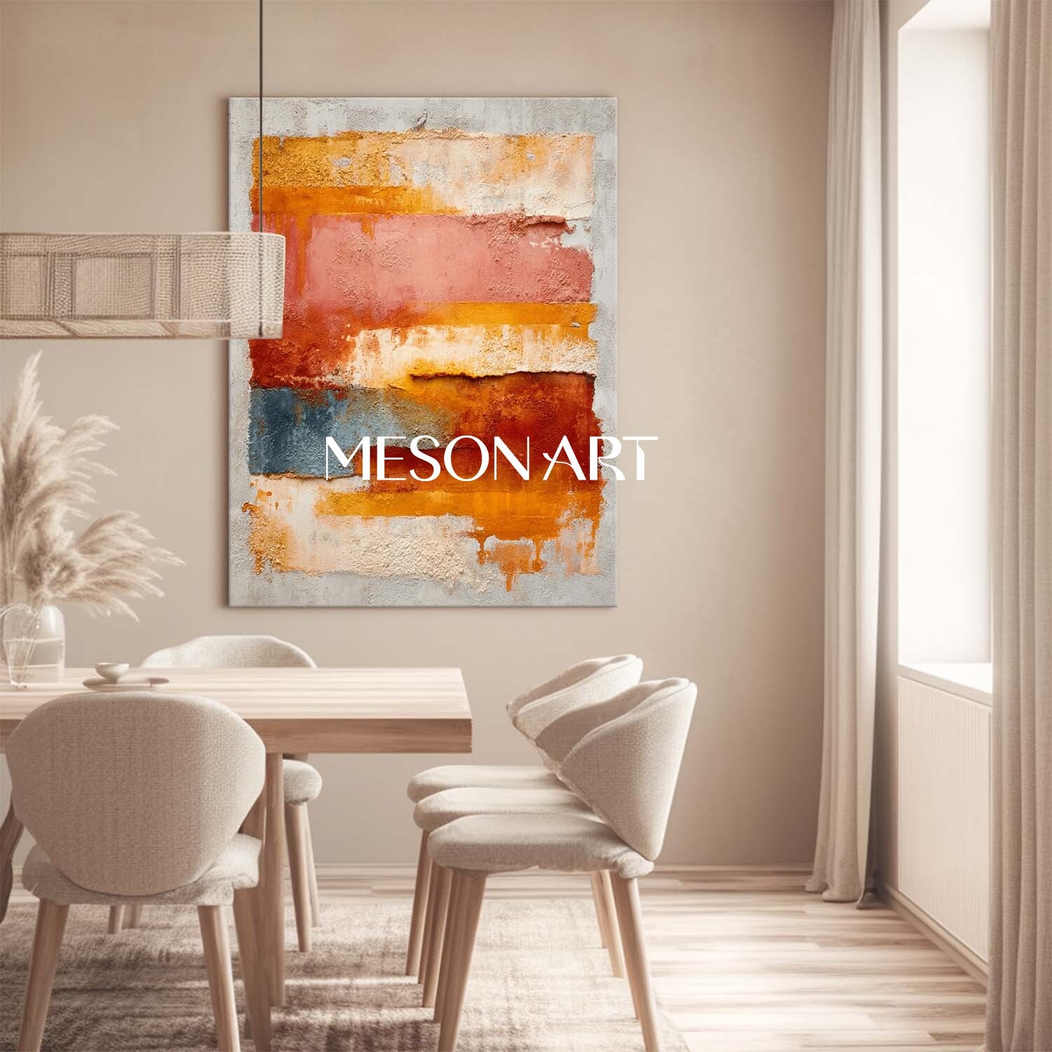 Fall Home Decor Wall Art Oversized Autumn Colors Abstract Painting